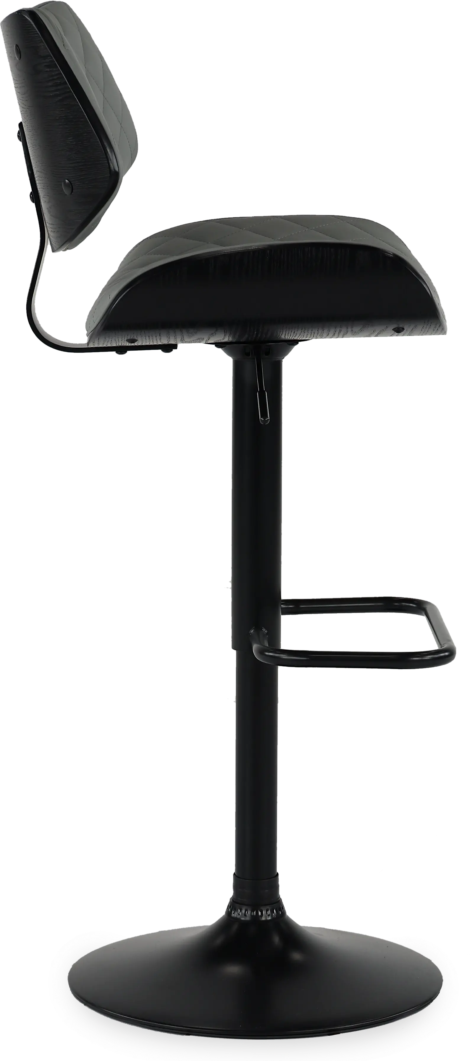 LCLEBABLGR Leland Gray and Black Adjustable Swivel Bar Stool-9