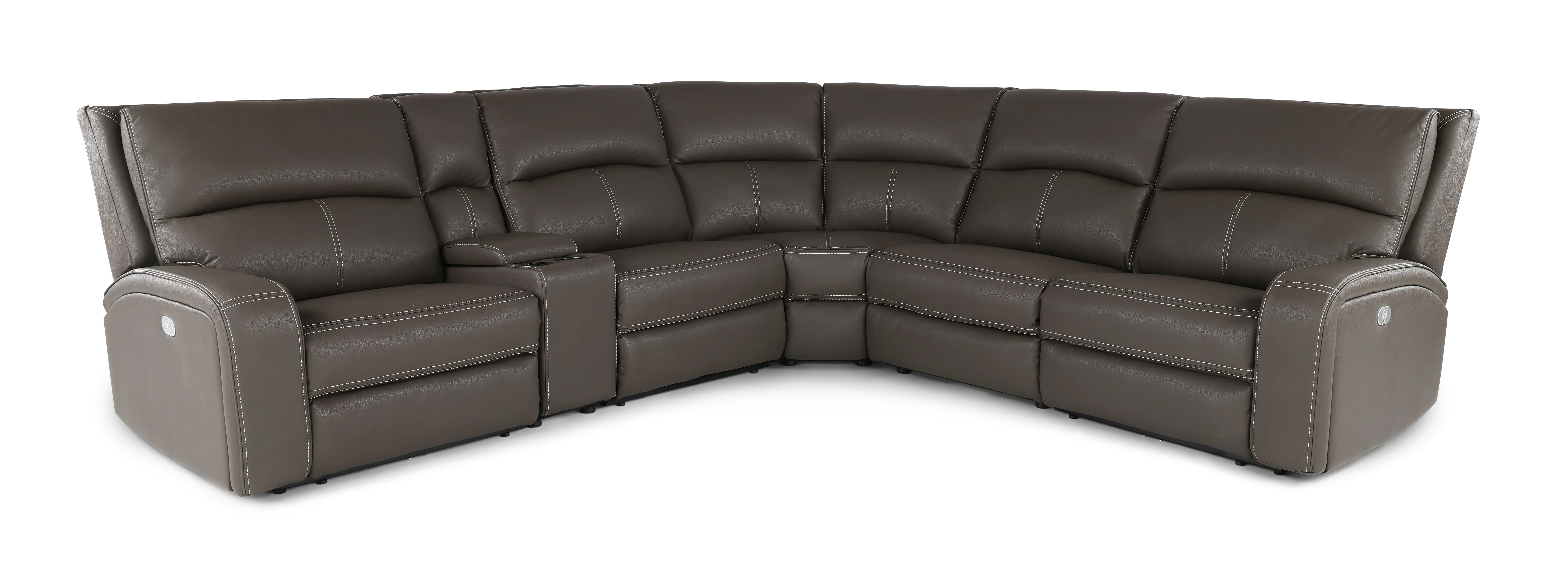 Star Gray Haze 6-Piece Power Reclining Sectional with Adjustable Headrests-1