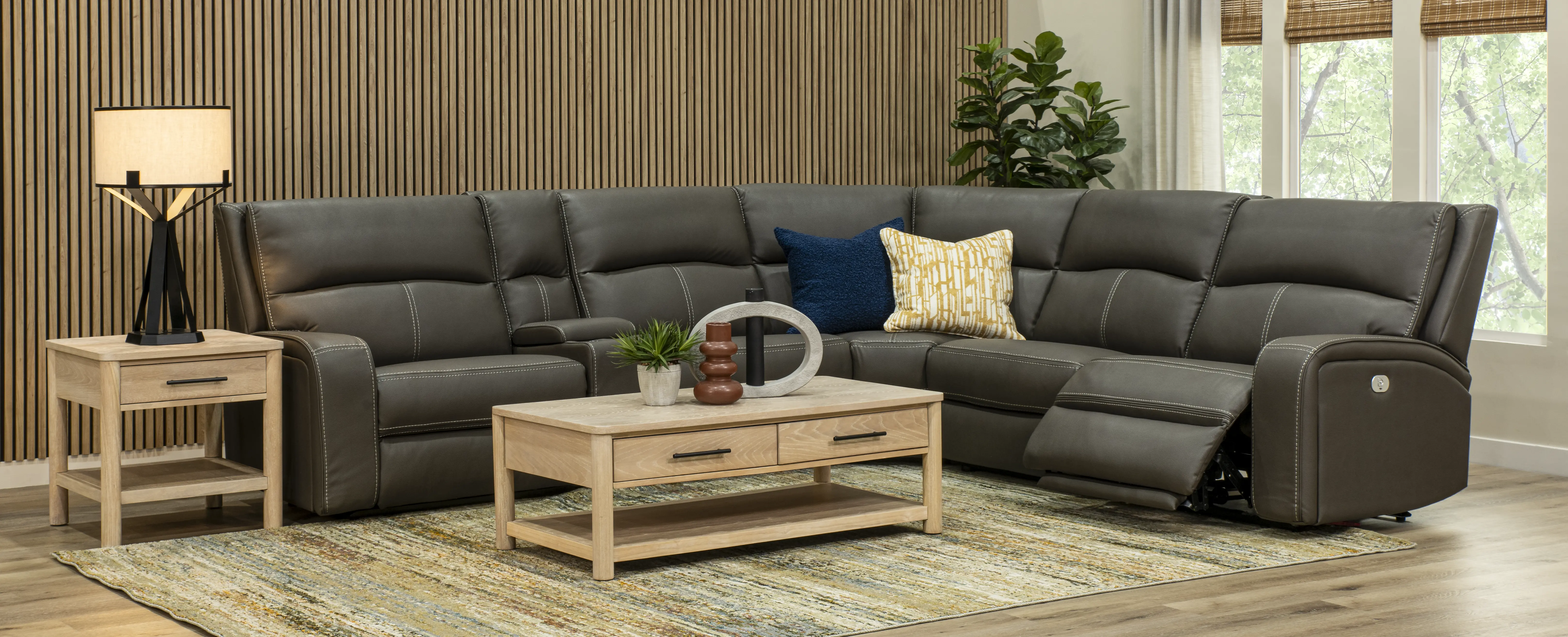 Star Gray Haze 6-Piece Power Reclining Sectional with Adjustable Headrests-2