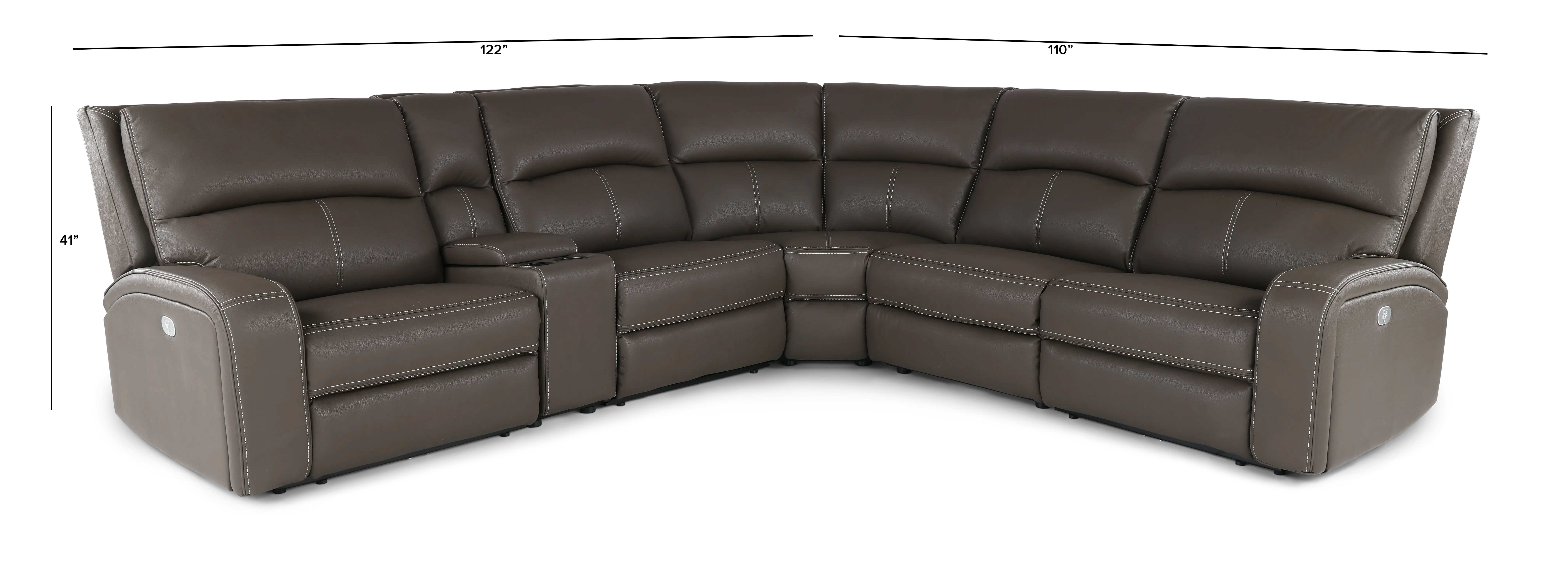 Star Gray Haze 6-Piece Power Reclining Sectional with Adjustable Headrests-3