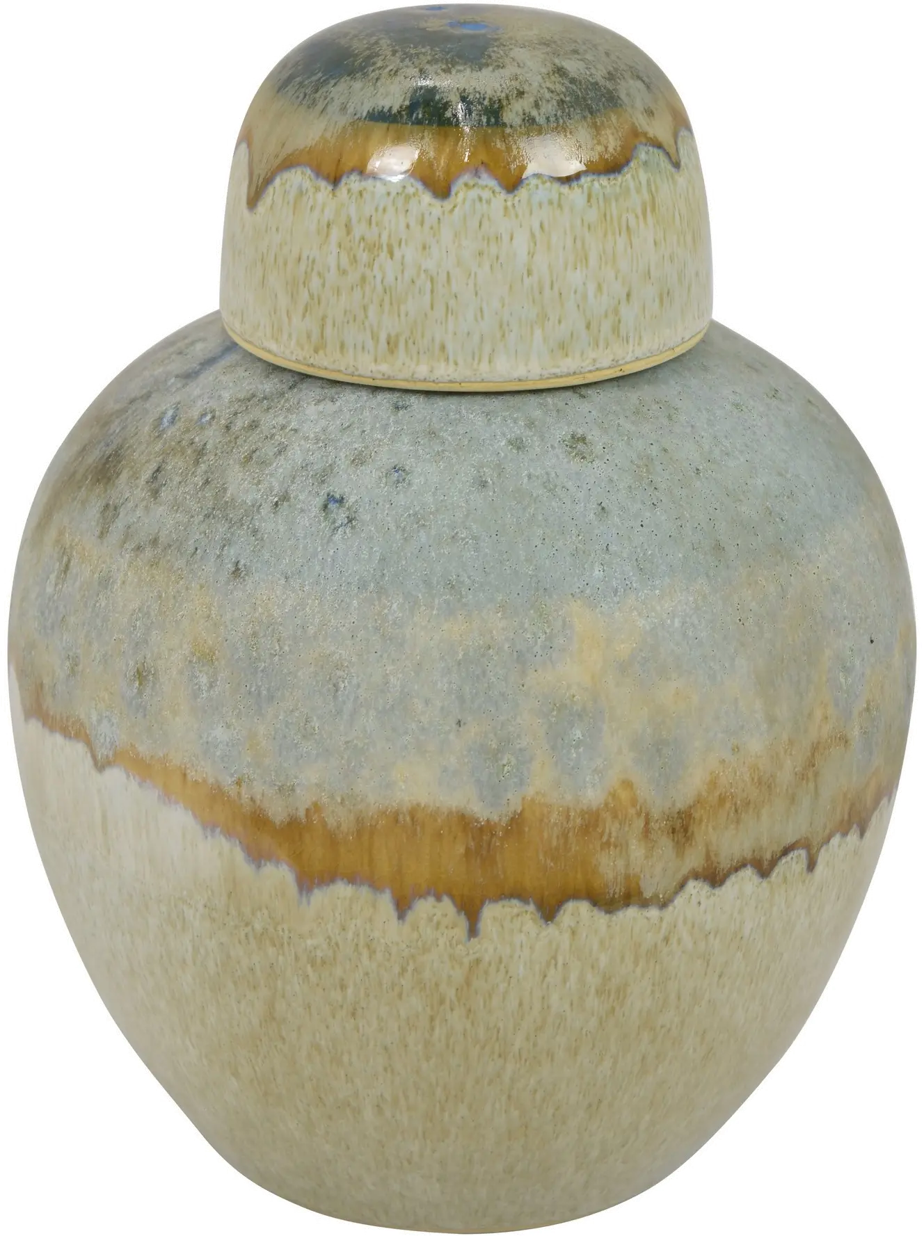 9.75  Blue and Rust Jar With Lid-1