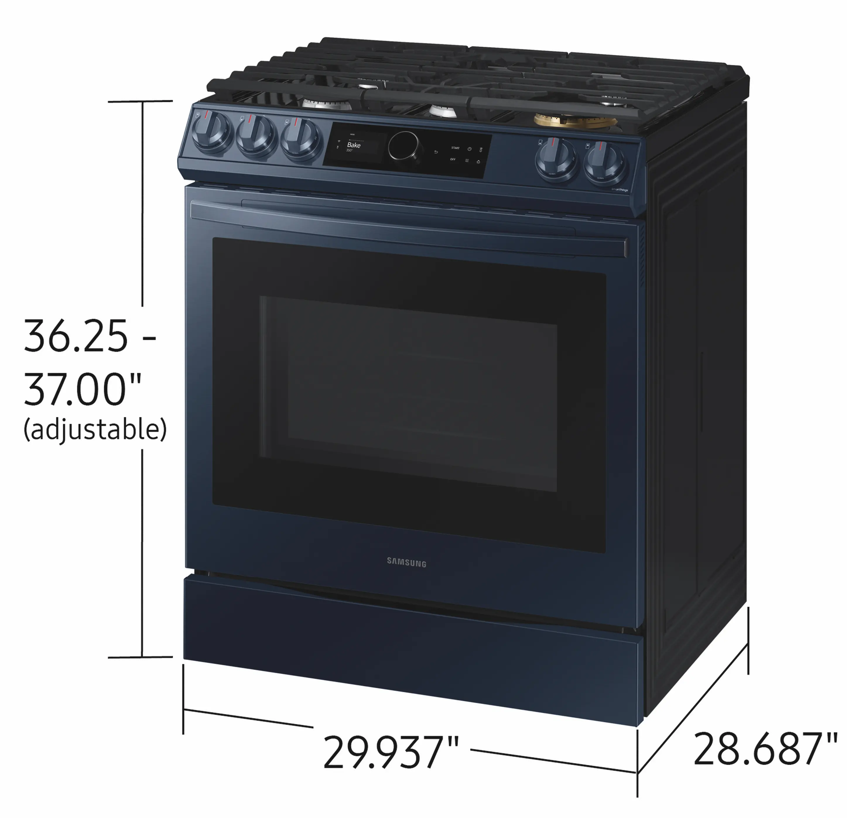 NX60A8711QN Samsung Bespoke 6 cu ft Gas Range - Navy-13