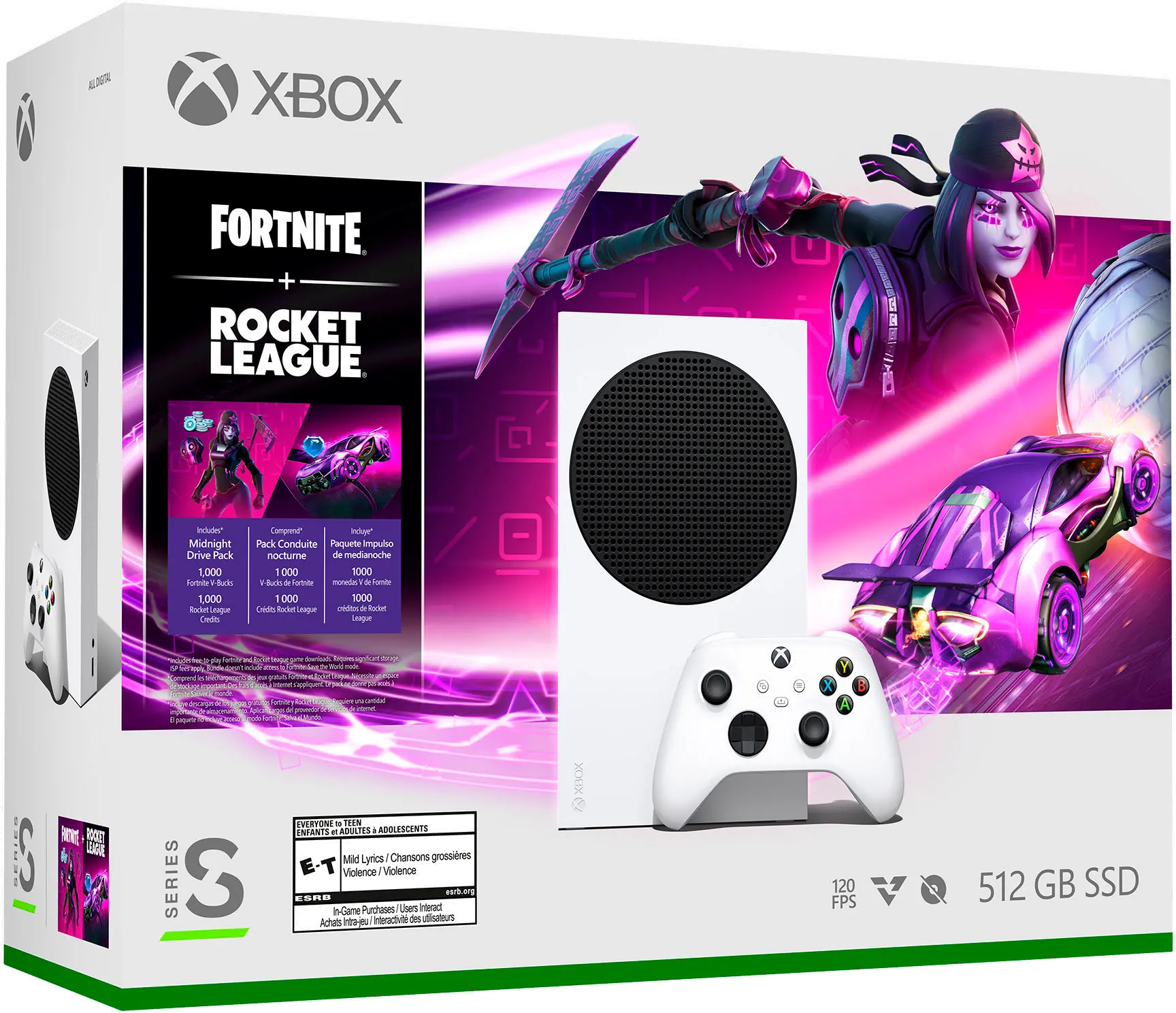 RRS-00025/XBSS_Q4BDL Microsoft Xbox Series S Digital Edition Fortnite and Rocket League System Bundle-3
