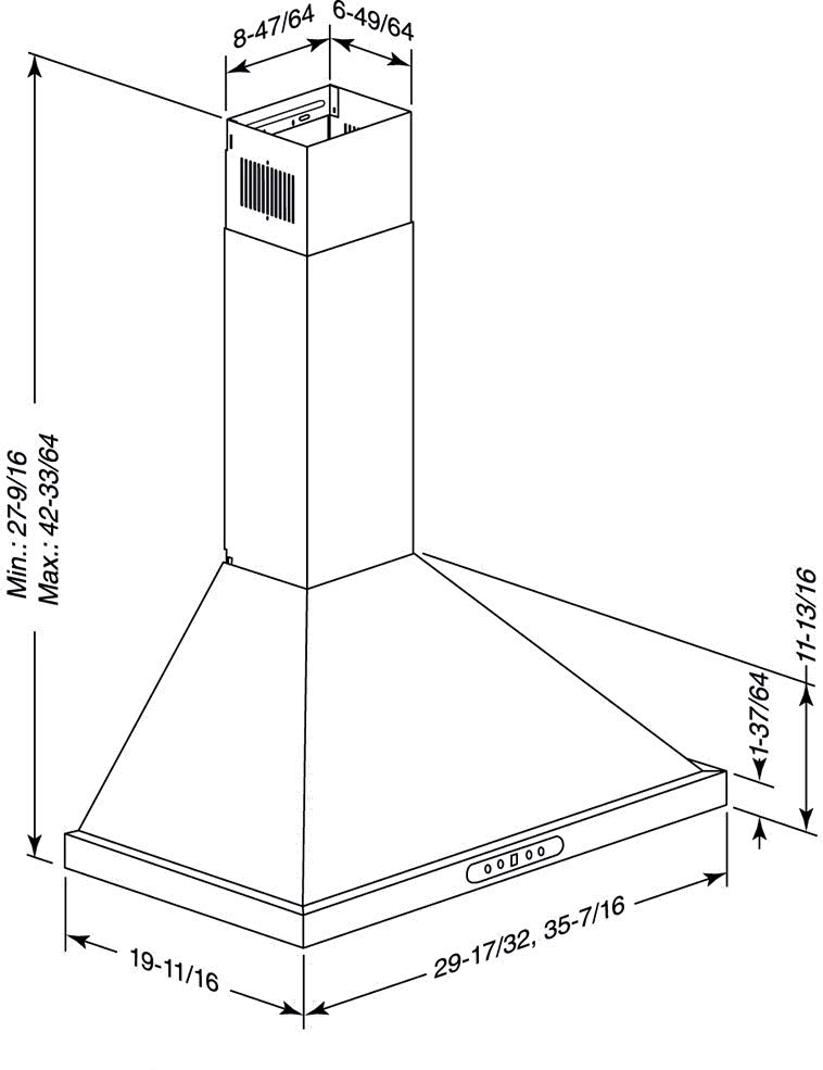 EWP1306SS Broan 30 Inch Chimney Hood - Stainless Steel-6
