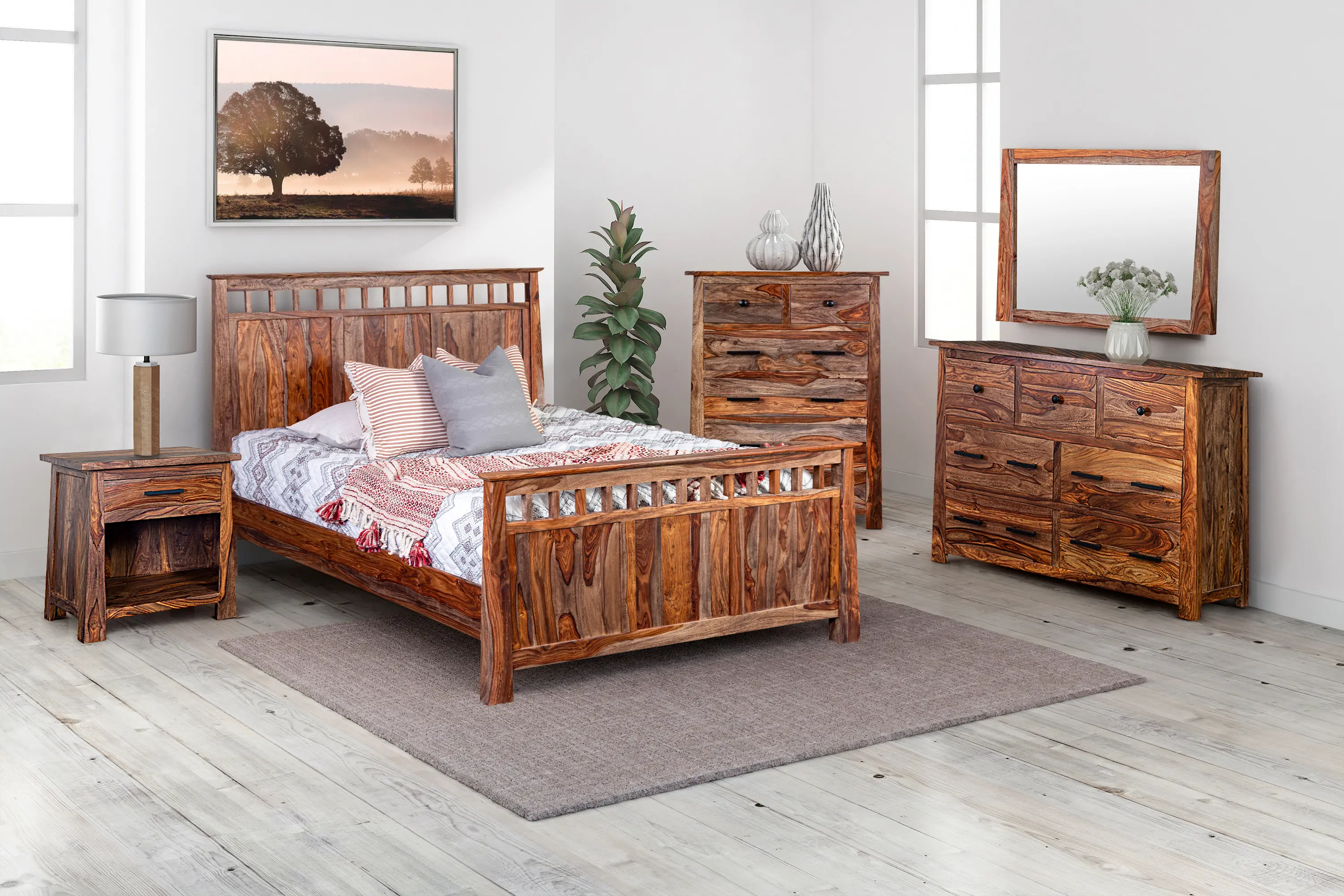 Kalispell Natural 4 Piece Queen Bedroom Set-1
