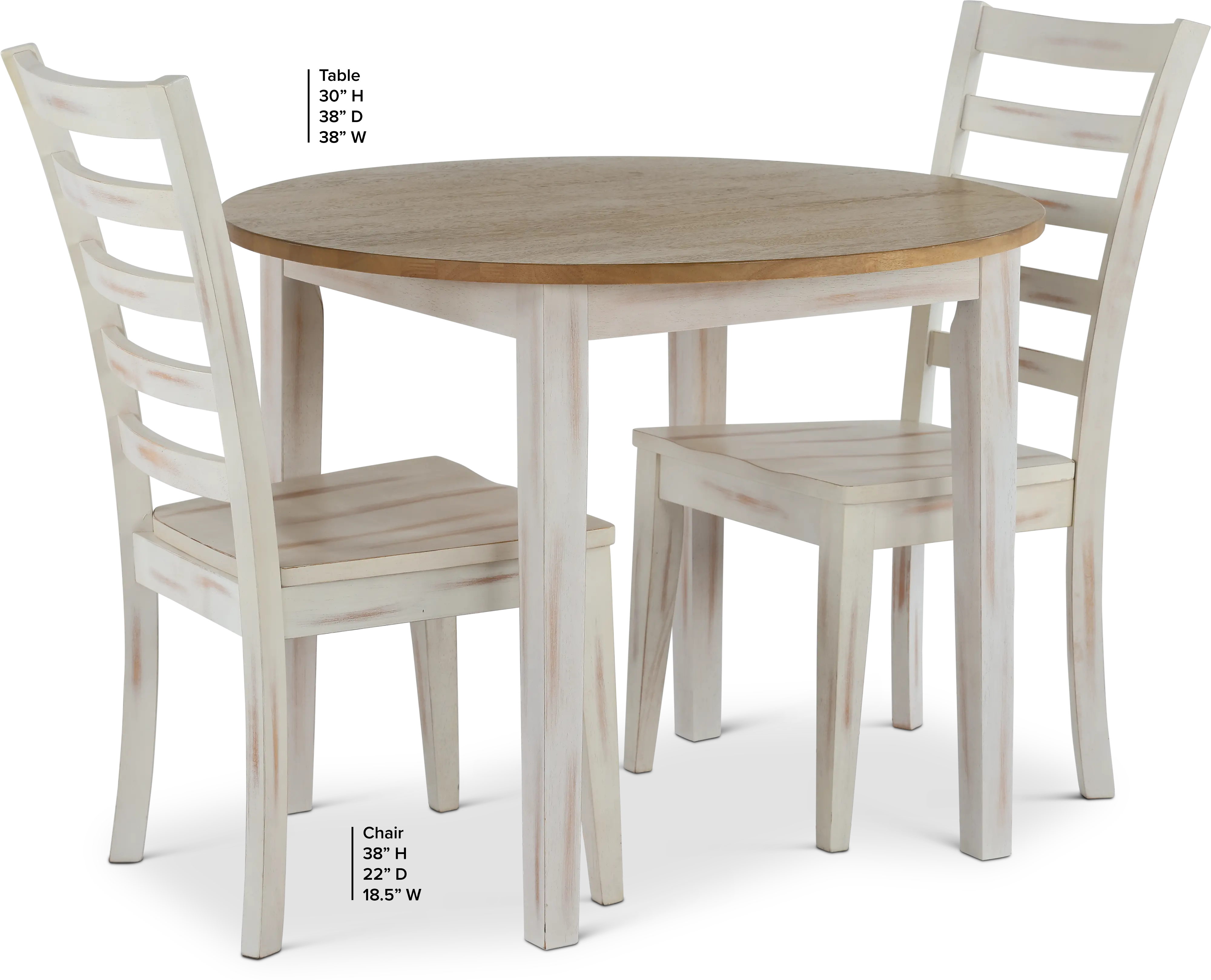 Prescott White and Wheat 3 Piece Dining Room Set-3