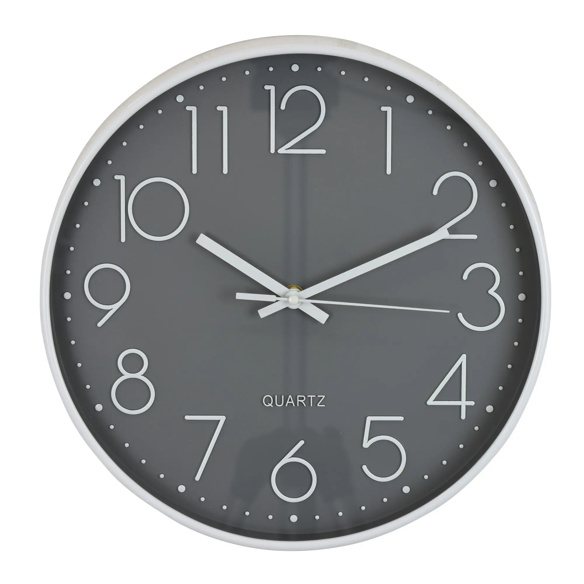 Round White and Gray Wall Clock-1