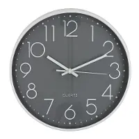 Round White and Gray Wall Clock