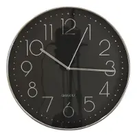 Round Black and Silver Wall Clock