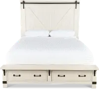 Mill River White Queen Storage Bed