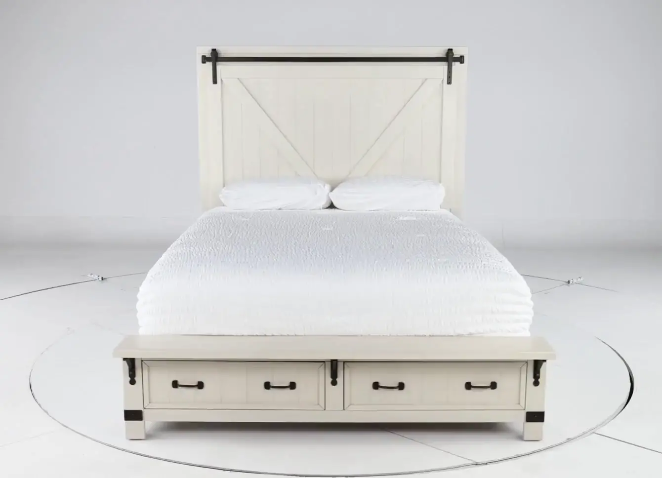 Mill River White Queen Storage Bed-5