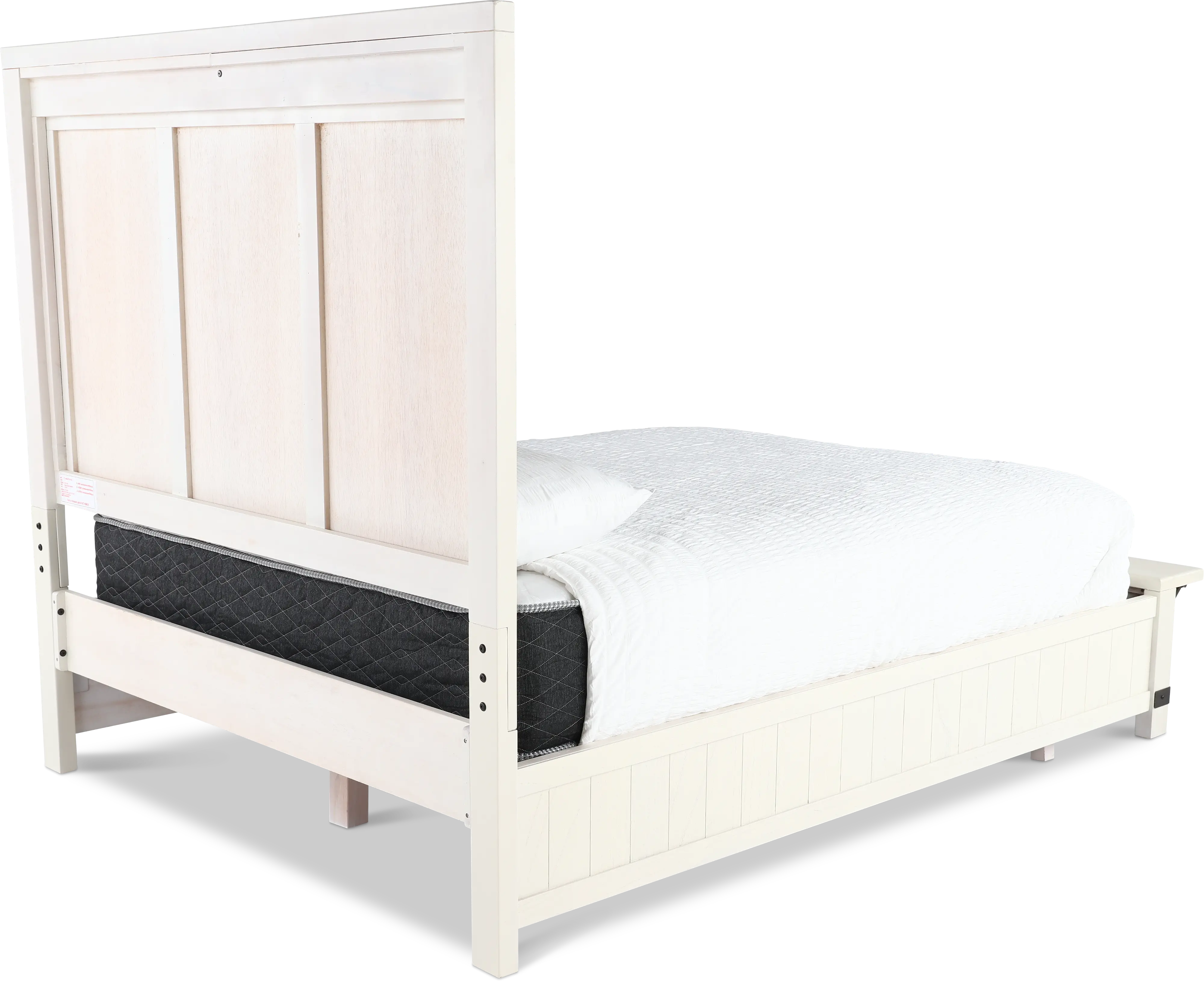 Mill River White Queen Storage Bed-7