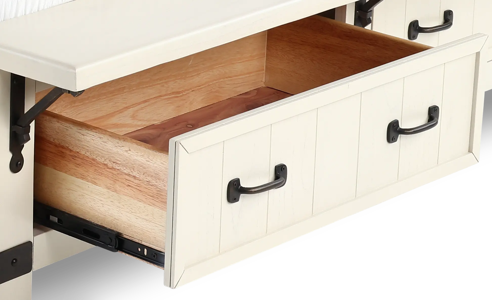 Mill River White Queen Storage Bed-9