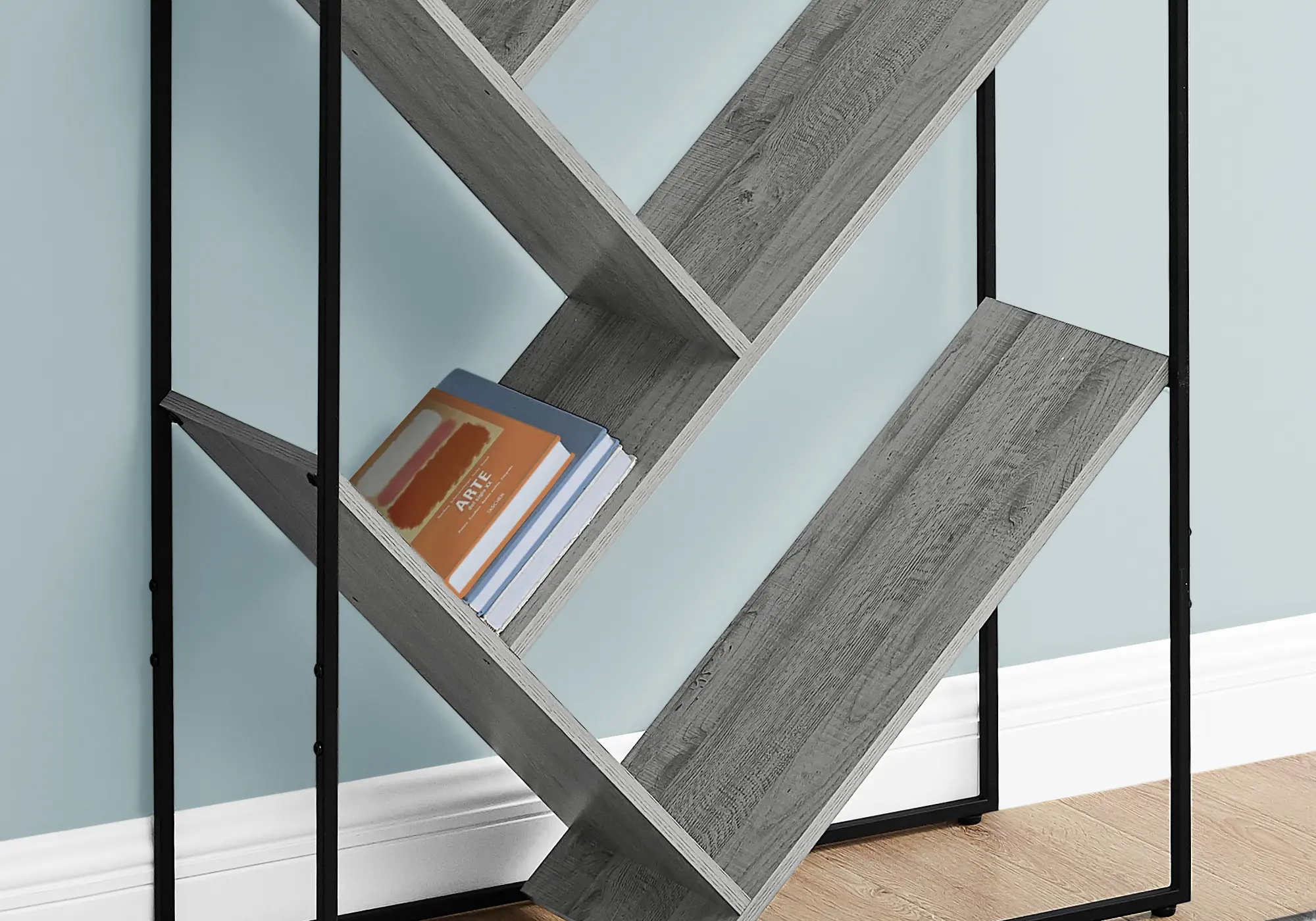 Cliff Contemporary 60  Gray Bookcase-3