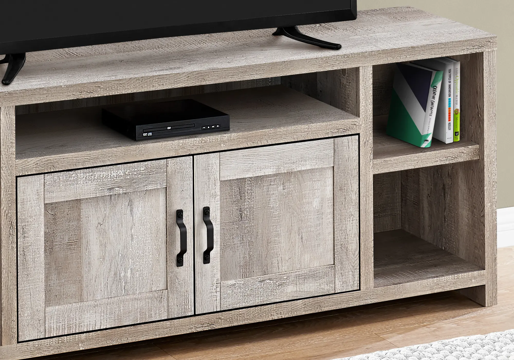 Farmhouse 60 Inch Taupe Reclaimed Wood TV Stand-3