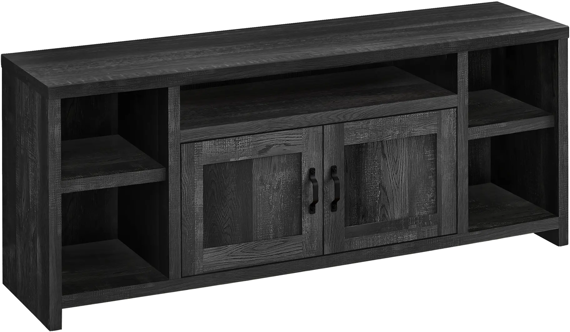 Farmhouse 60 Inch Black Reclaimed Wood TV Stand-1