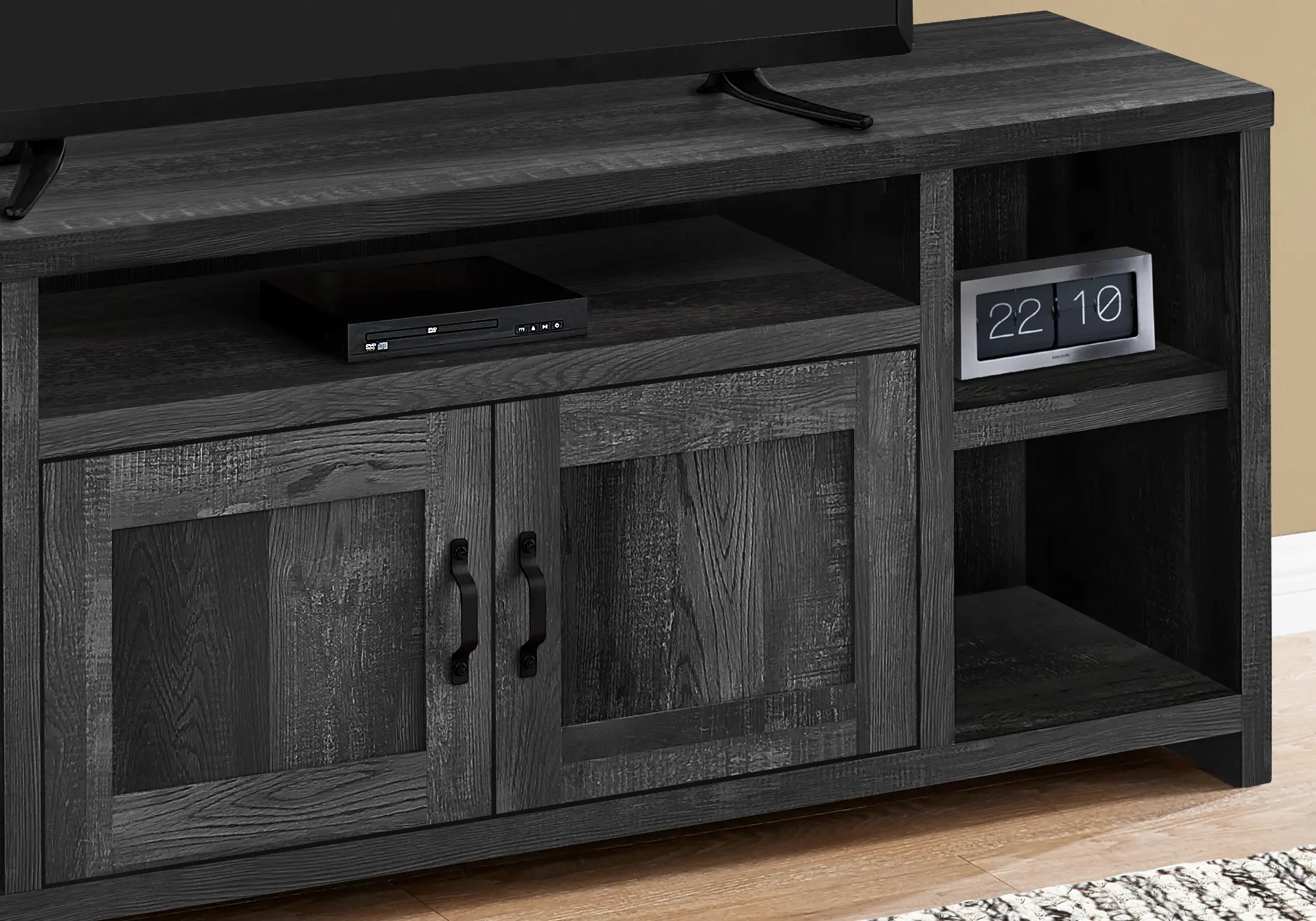 Farmhouse 60 Inch Black Reclaimed Wood TV Stand-3