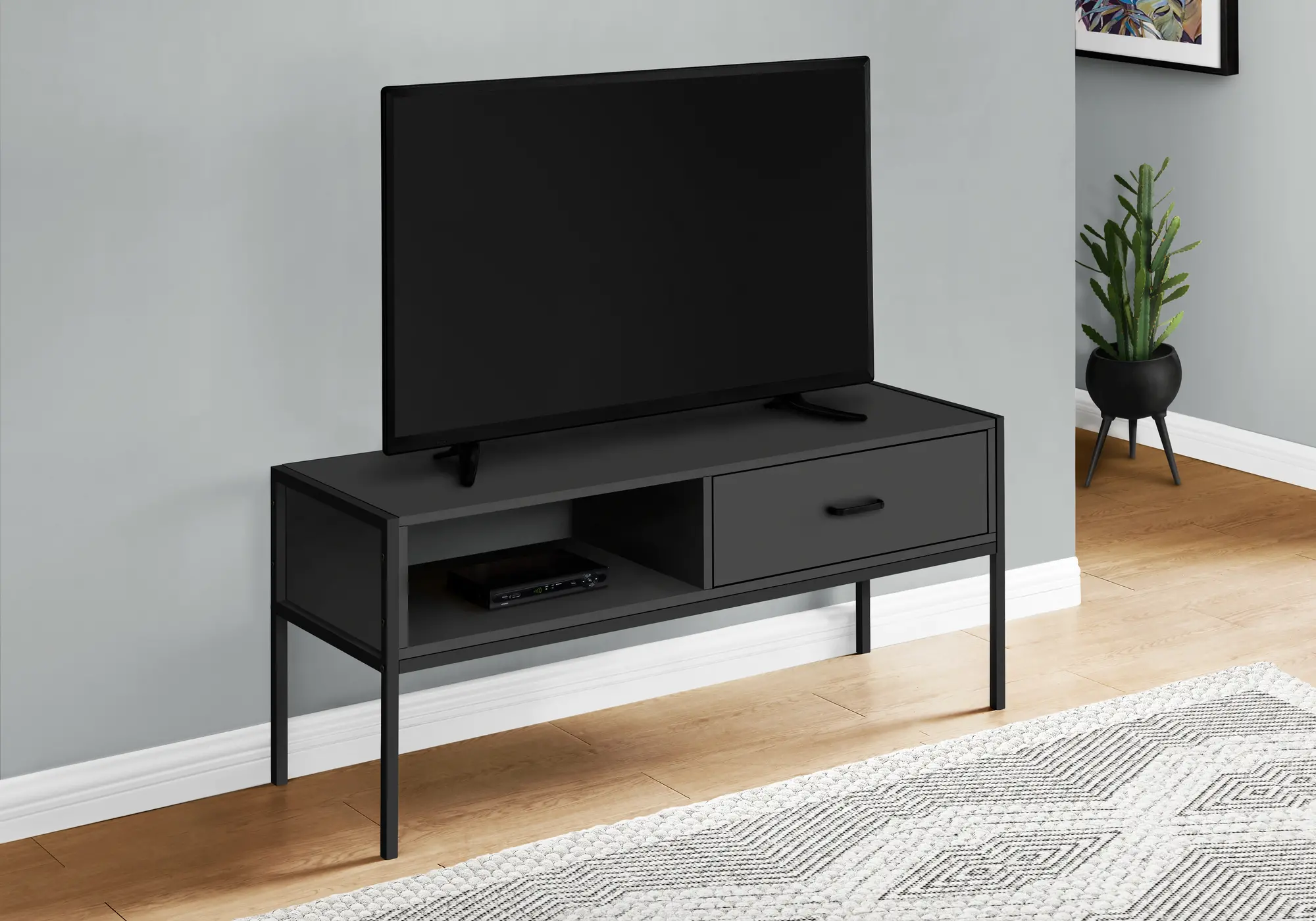 Industrial 48 Inch Black TV Stand-2