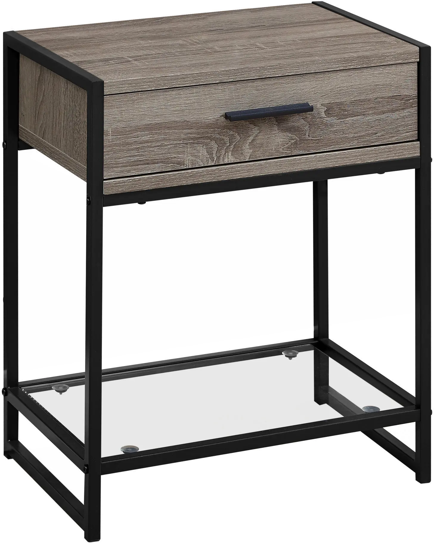 Industrial Taupe One Drawer Accent Table-1