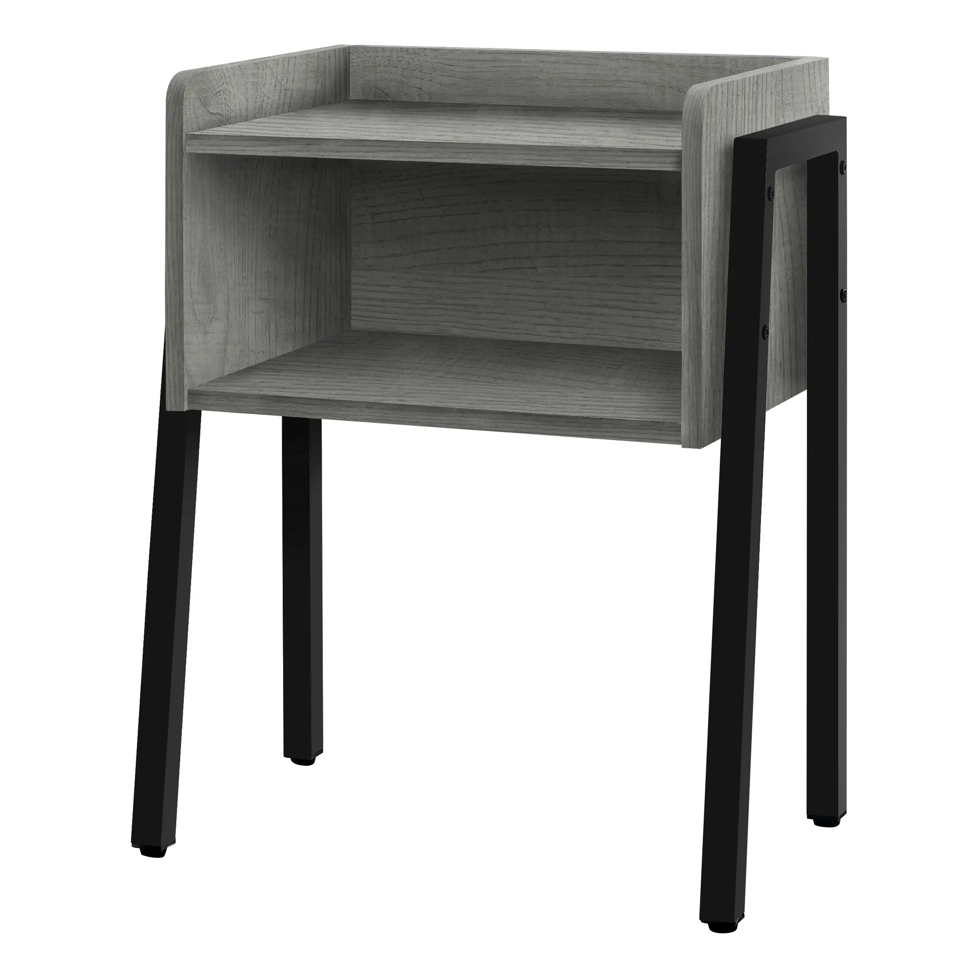 Industrial Gray Storage Cubby Accent Table-3
