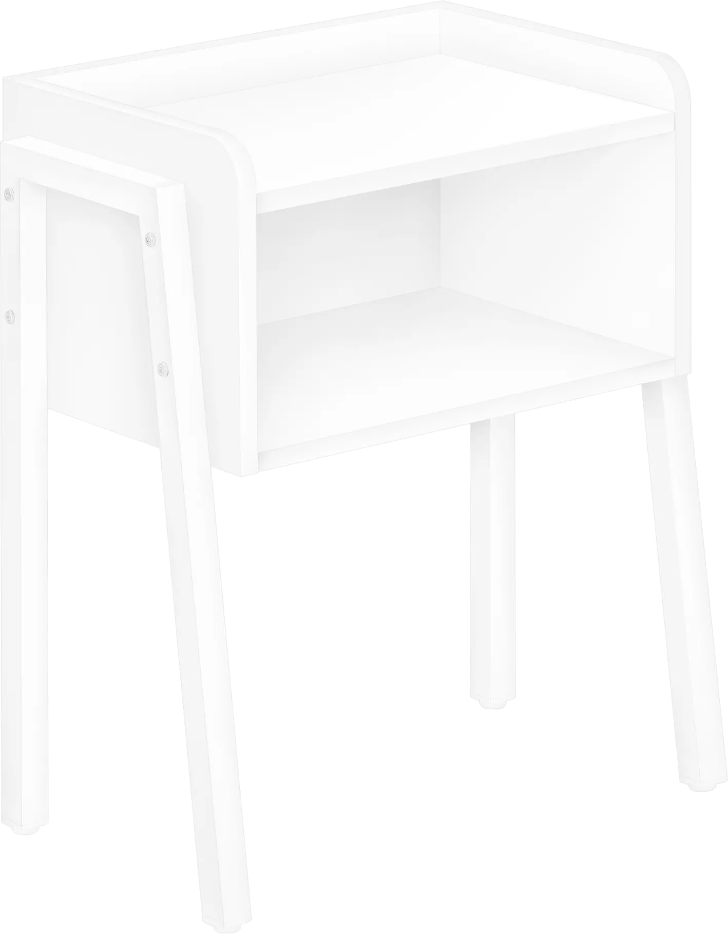 Industrial White Storage Cubby Accent Table-1