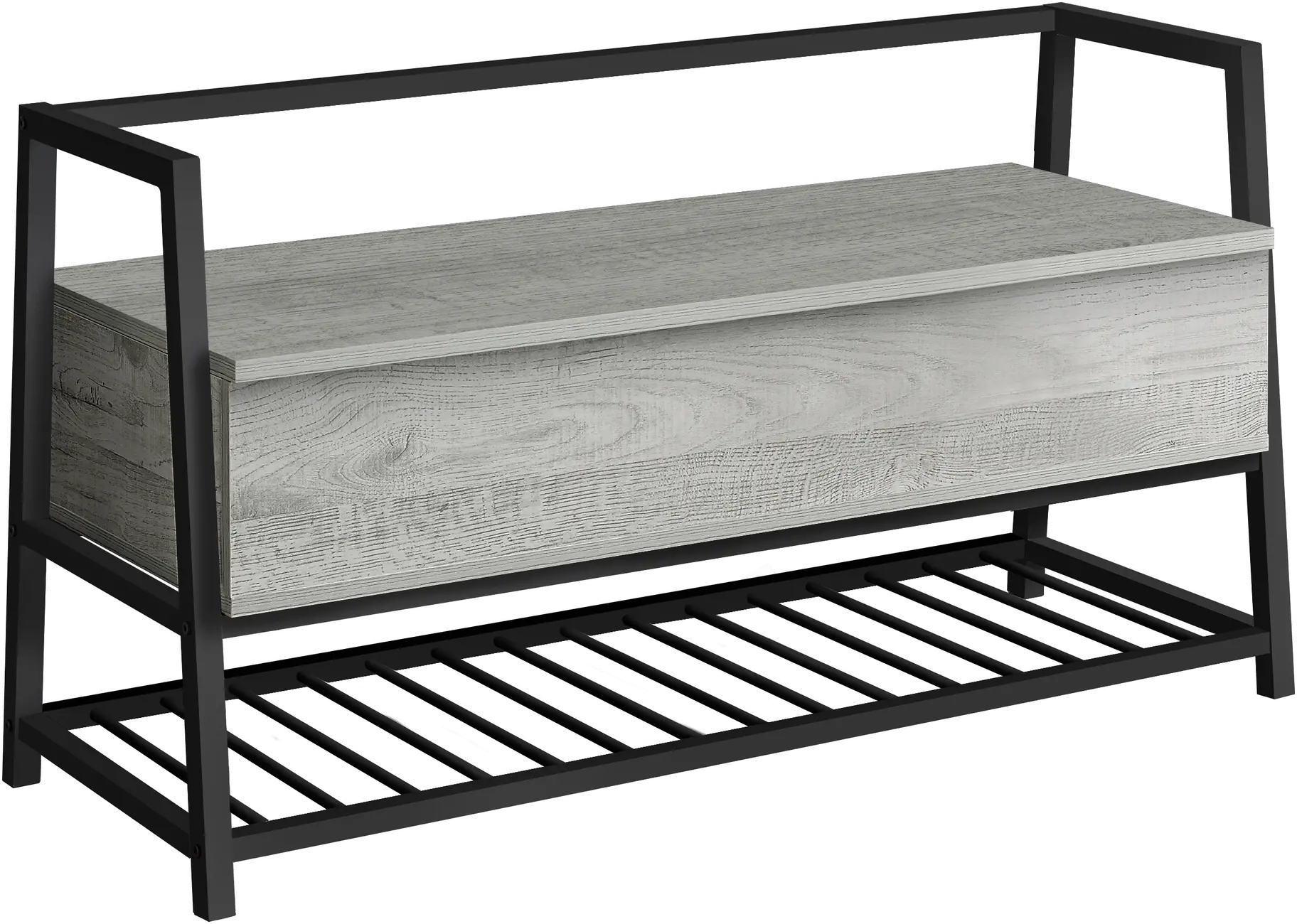 Industrial Grey Storage Bench-1