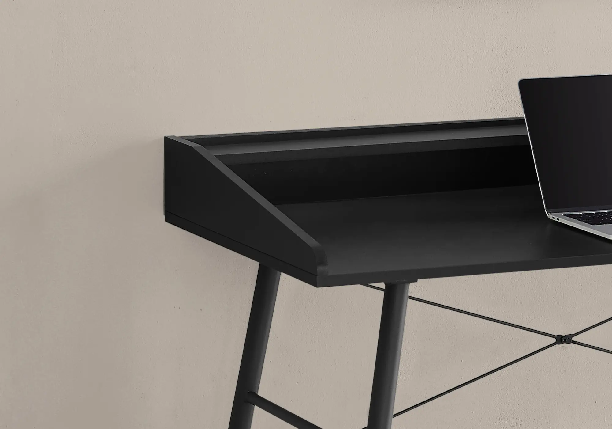 Mid-Century Modern 48 Inch Black Computer Desk-3
