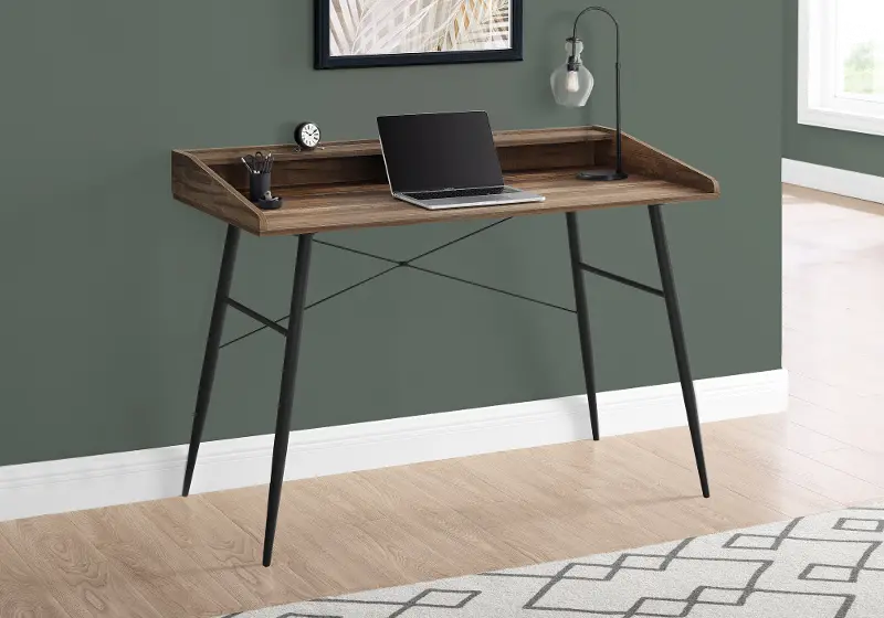 Mid-Century Modern 48 Inch Brown Computer Desk