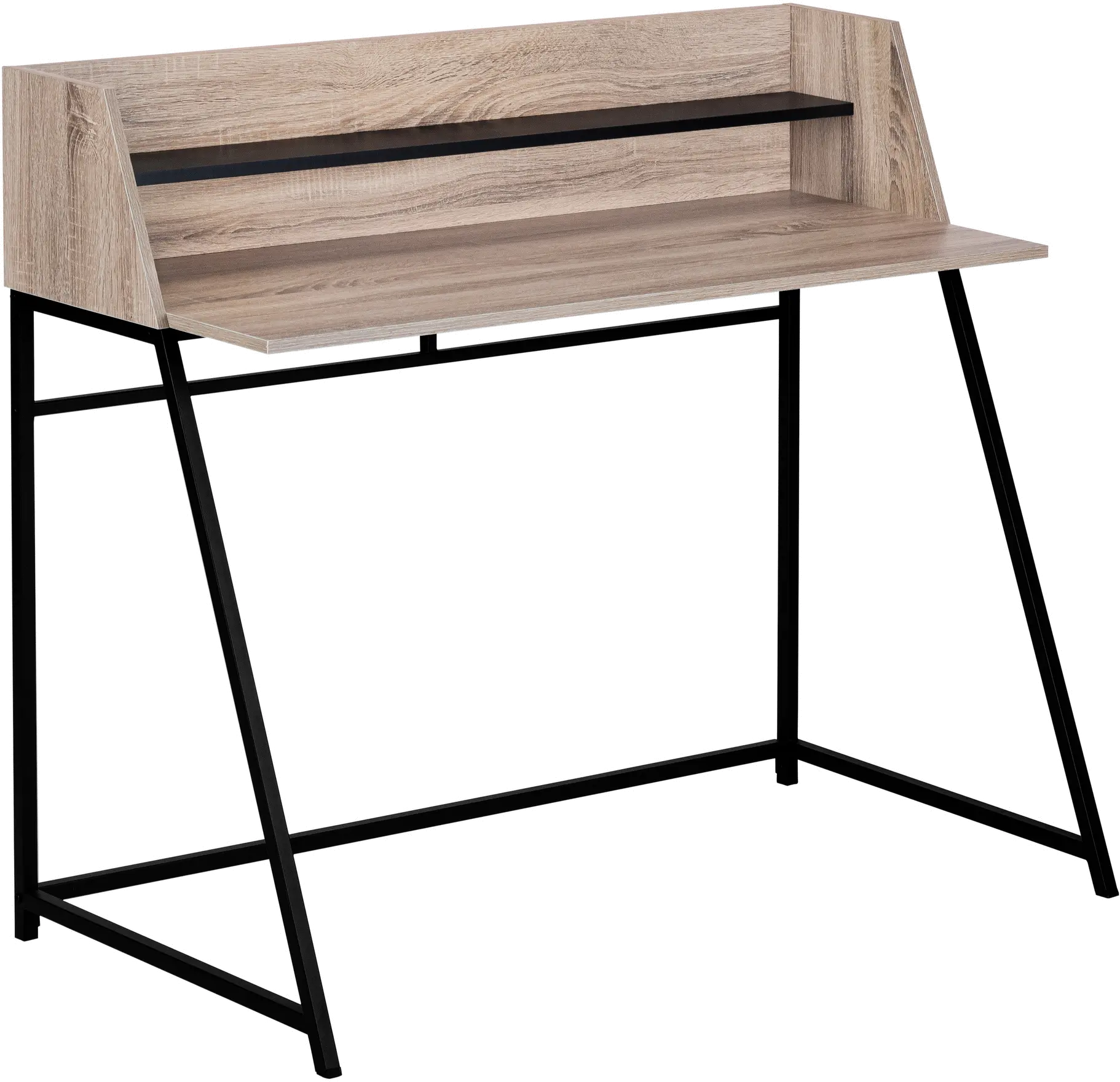 Mid-Century Modern 48  Taupe Computer Desk-1