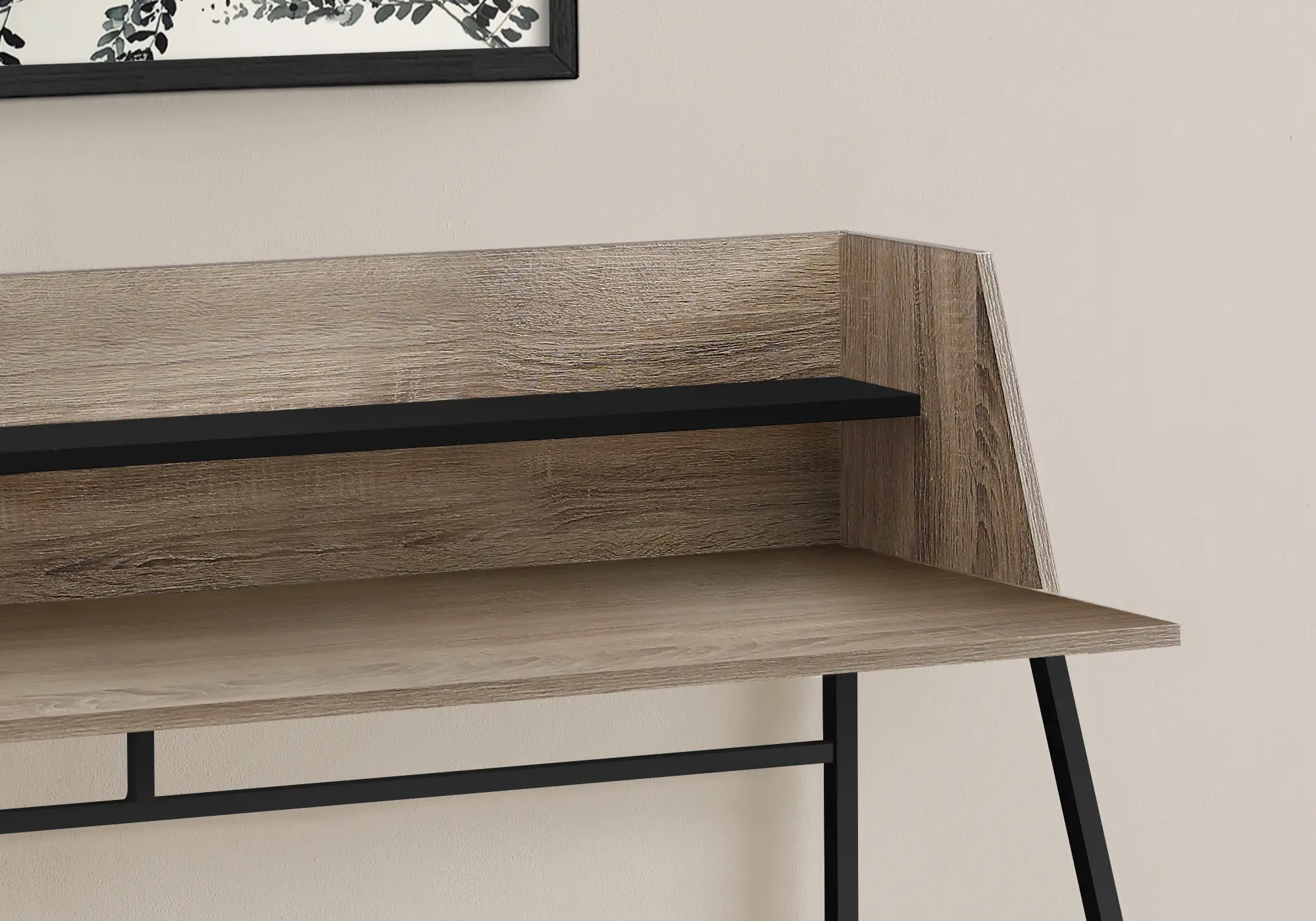 Mid-Century Modern 48  Taupe Computer Desk-3