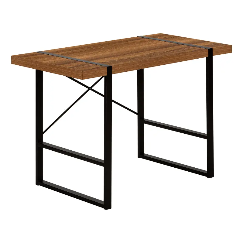 Industrial Walnut Computer Desk