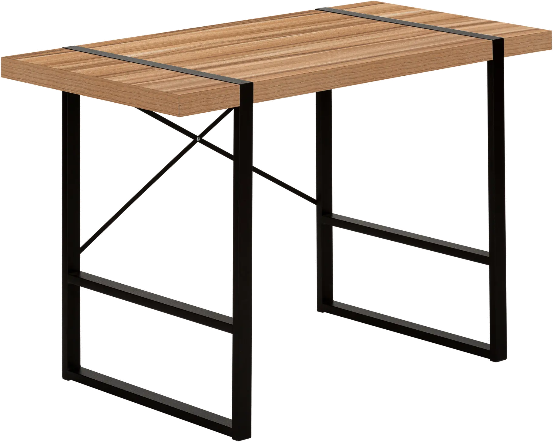 Industrial 48 Inch Light Brown Reclaimed Wood Computer Desk-1