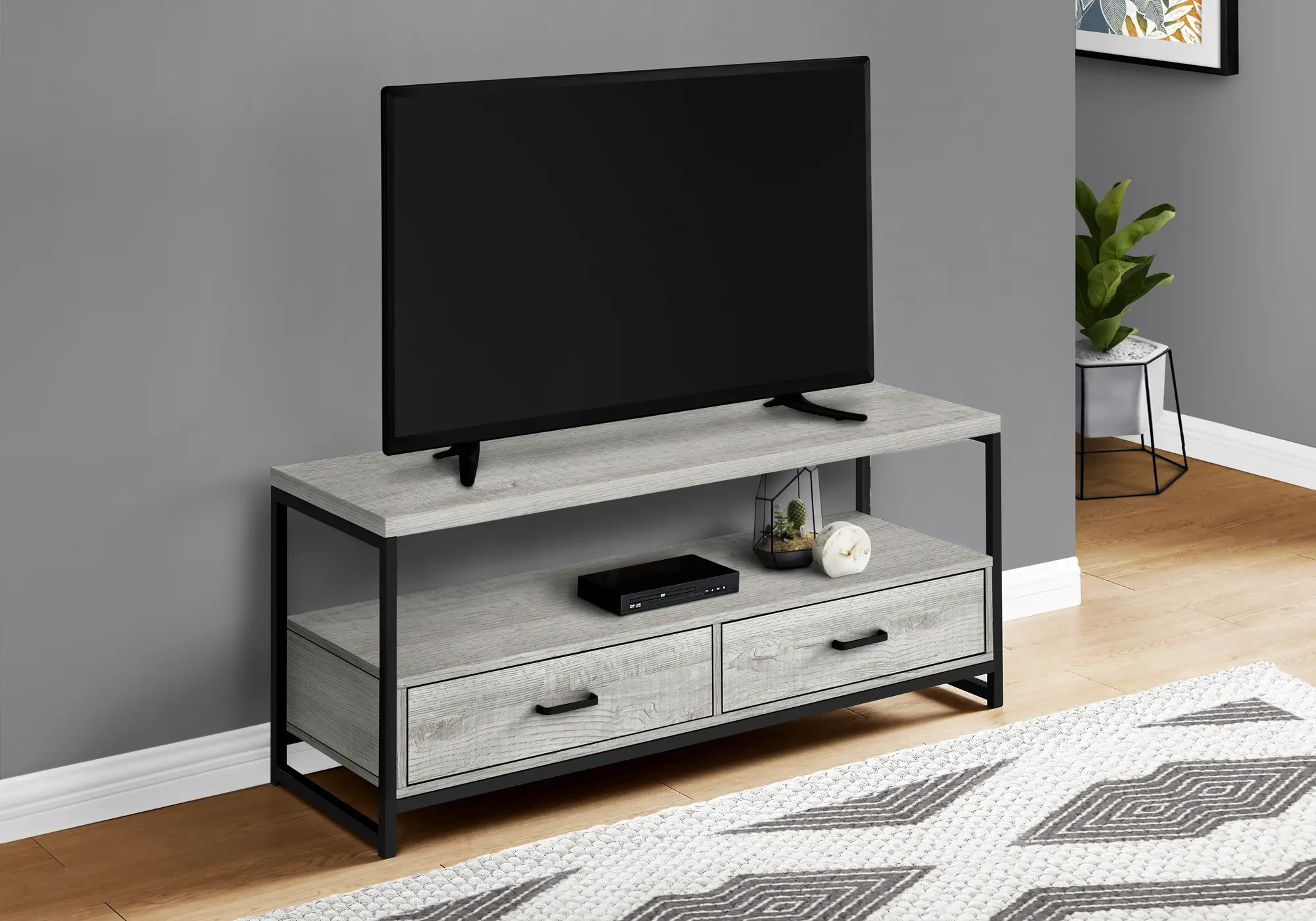 Contemporary 48 Inch Gray TV Stand-1