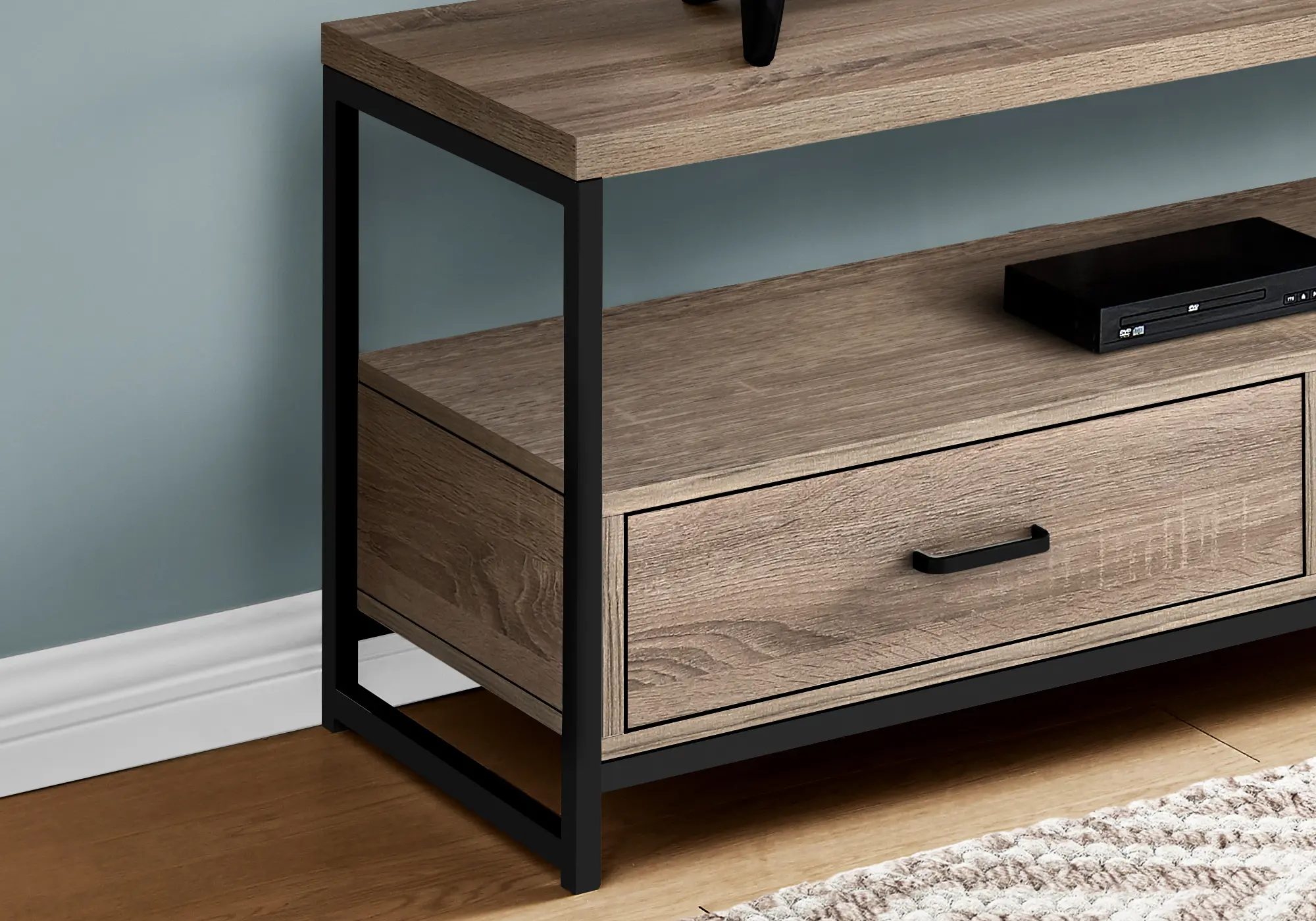 Contemporary 48  Black and Tan TV Stand-4
