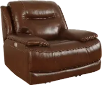 Colossus Brown Leather Power Recliner