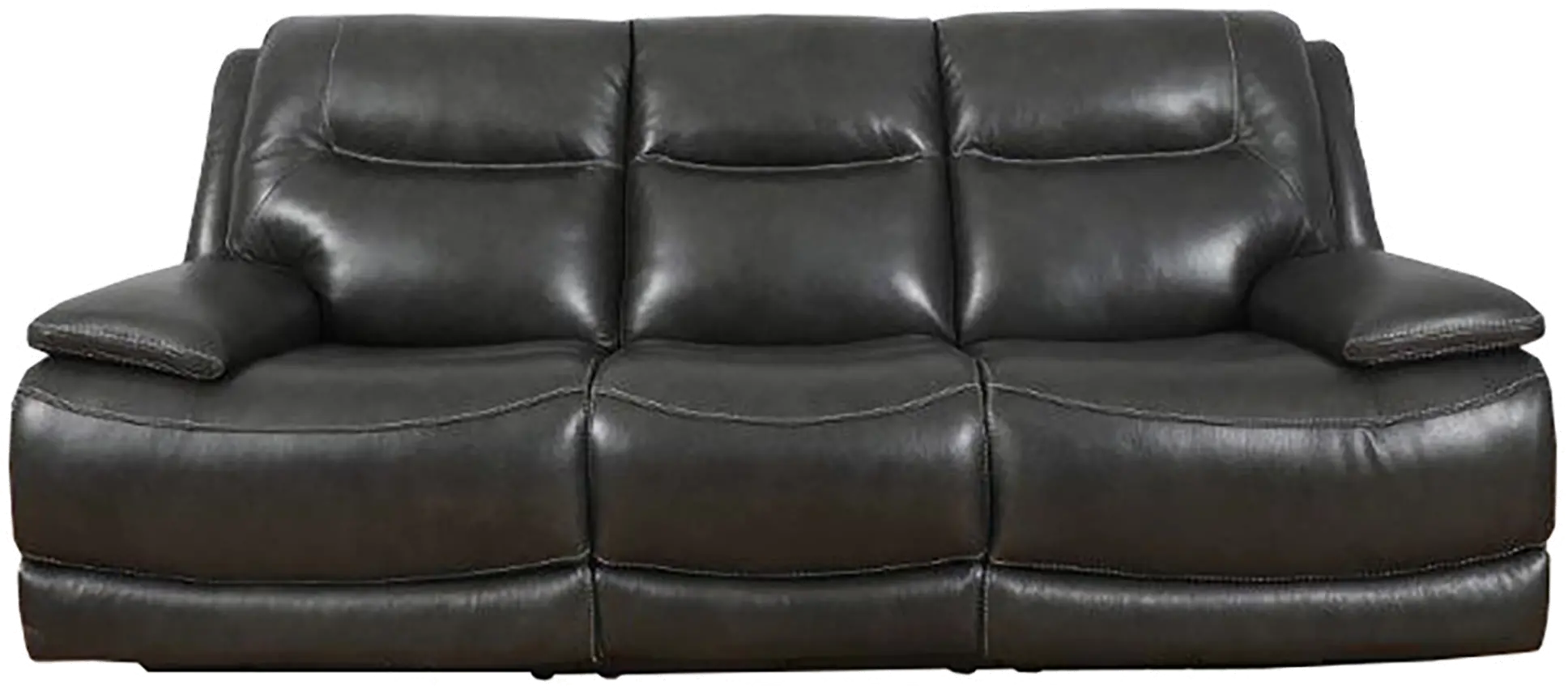 Colossus Dark Gray Leather Power Reclining Sofa-1