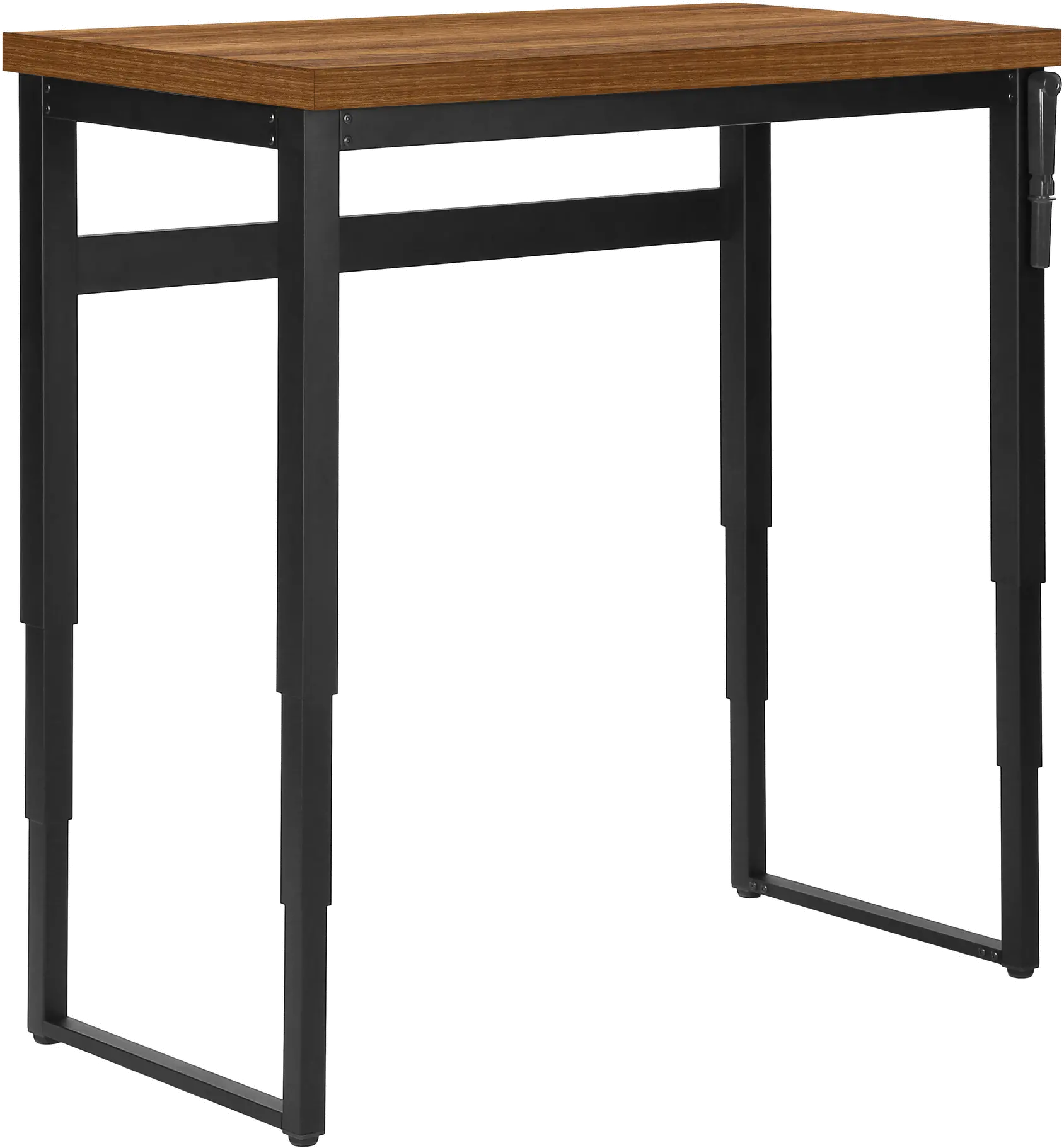 Contemporary 48 Inch Walnut Adjustable Height Computer Desk-5
