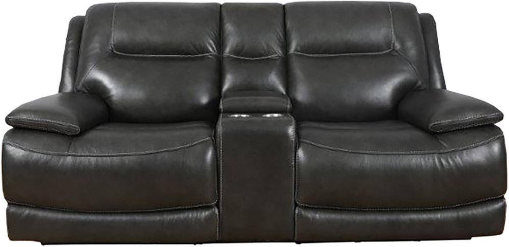 Colossus Dark Gray Power Reclining Console Loveseat