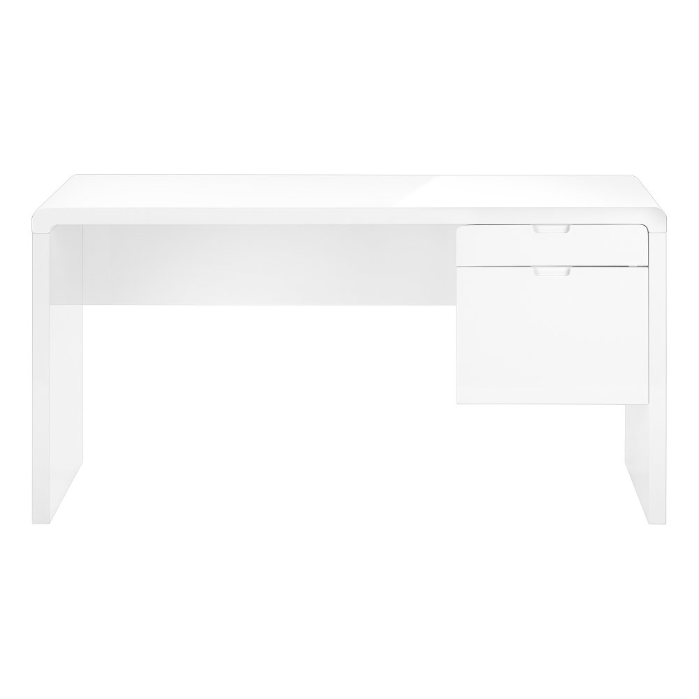 Modern 60" Glossy White Computer Desk