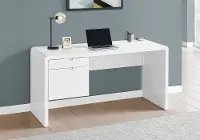 Modern 60  Glossy White Computer Desk