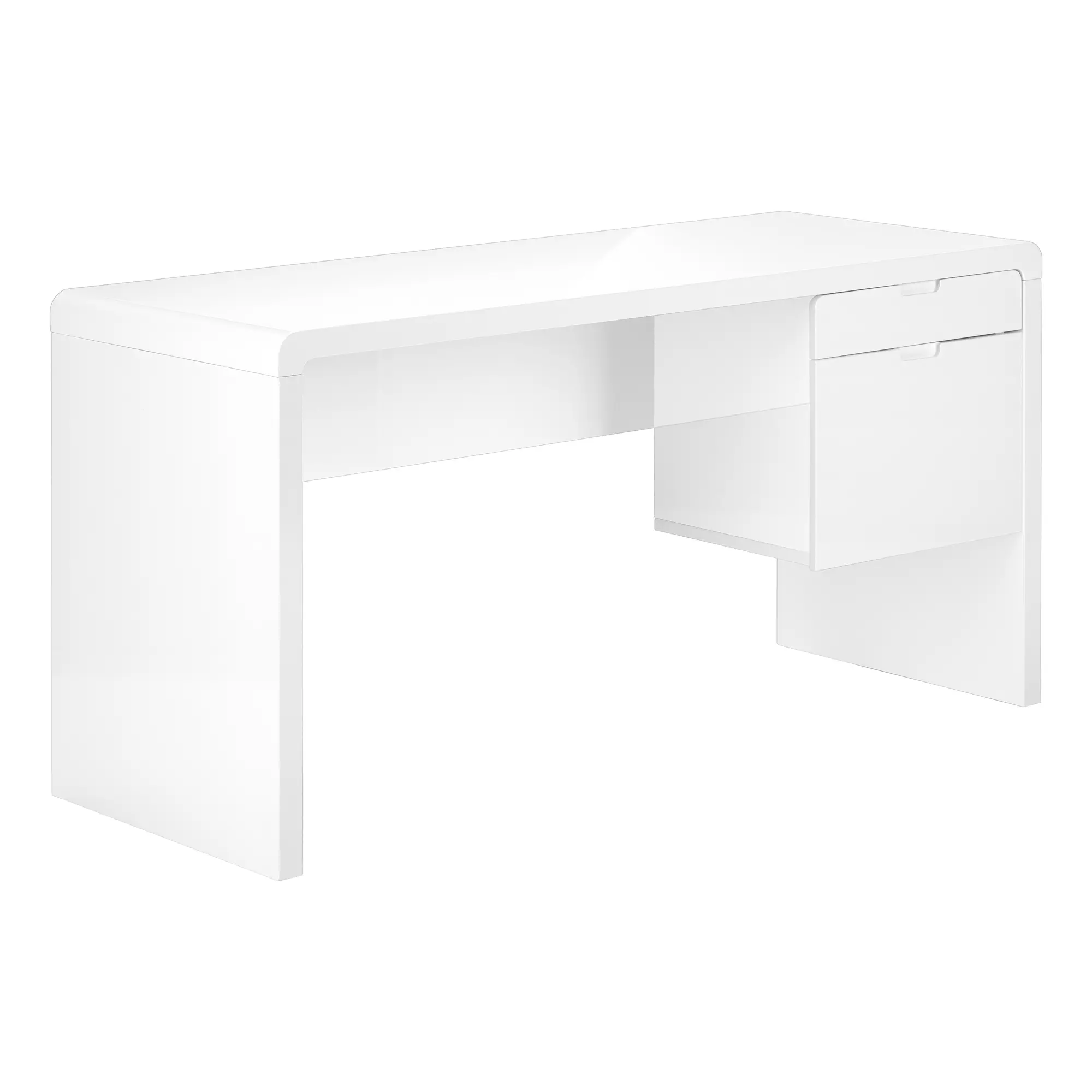 Modern 60  Glossy White Computer Desk-4