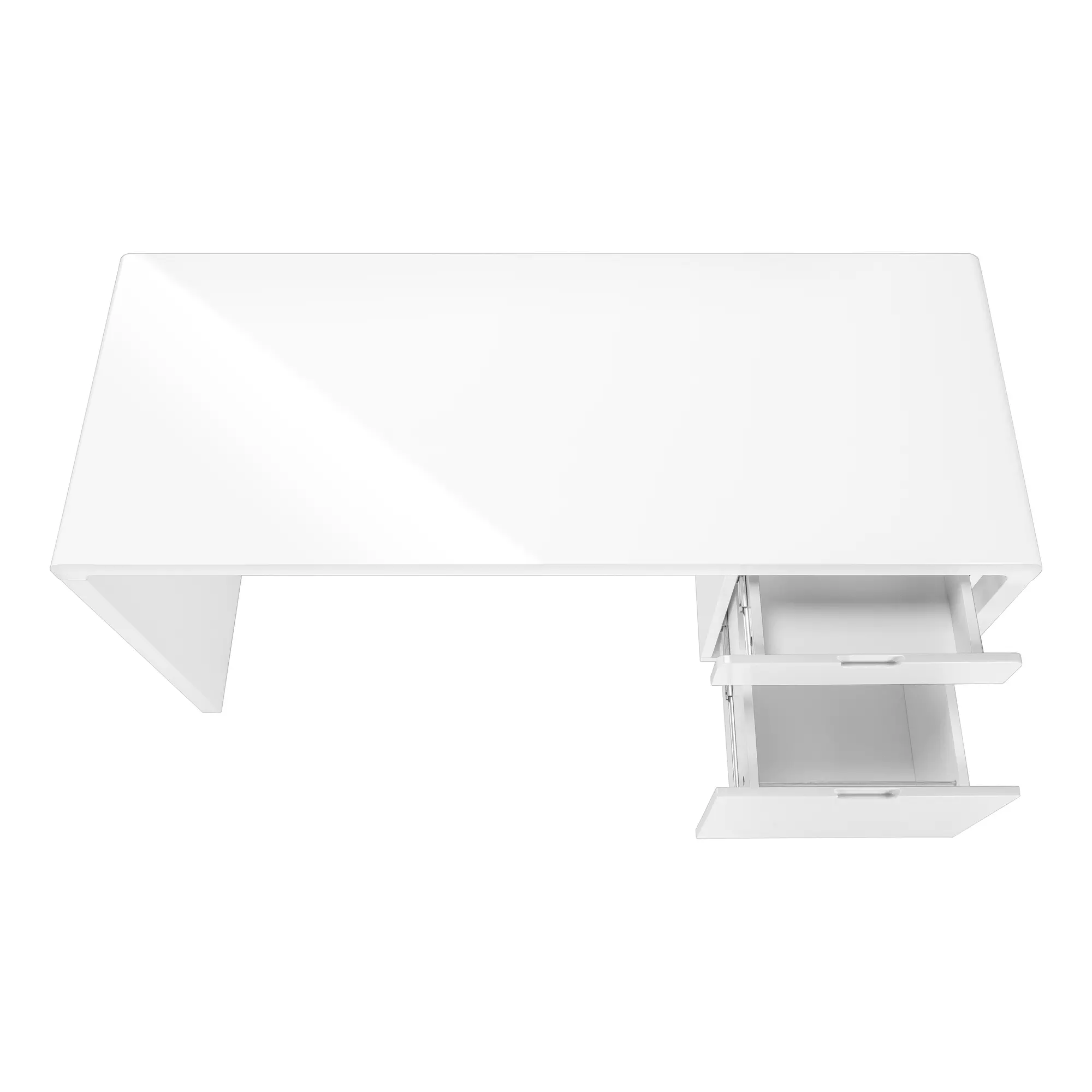 Modern 60  Glossy White Computer Desk-5