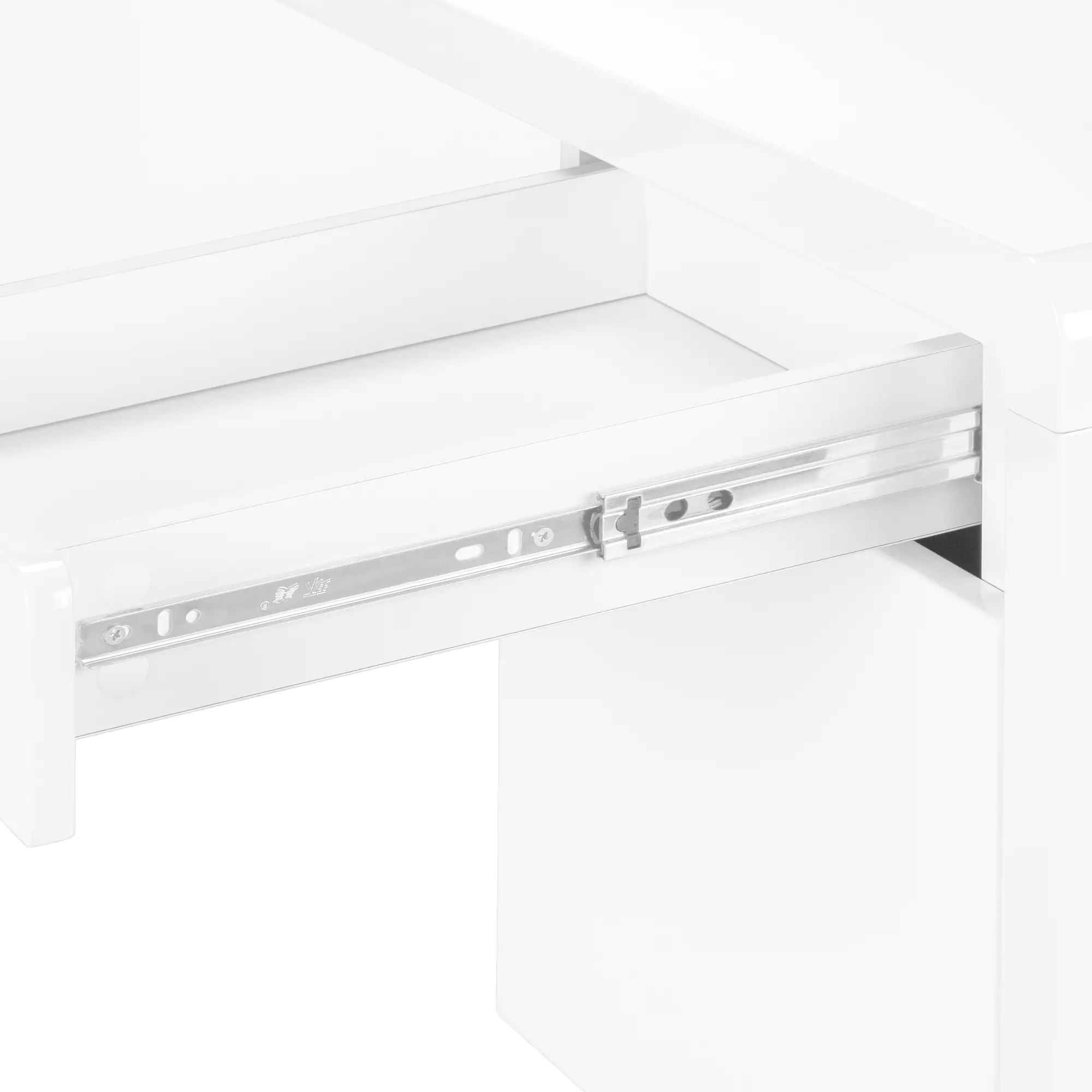 Modern 72 Inch Glossy White Computer L-Desk-3