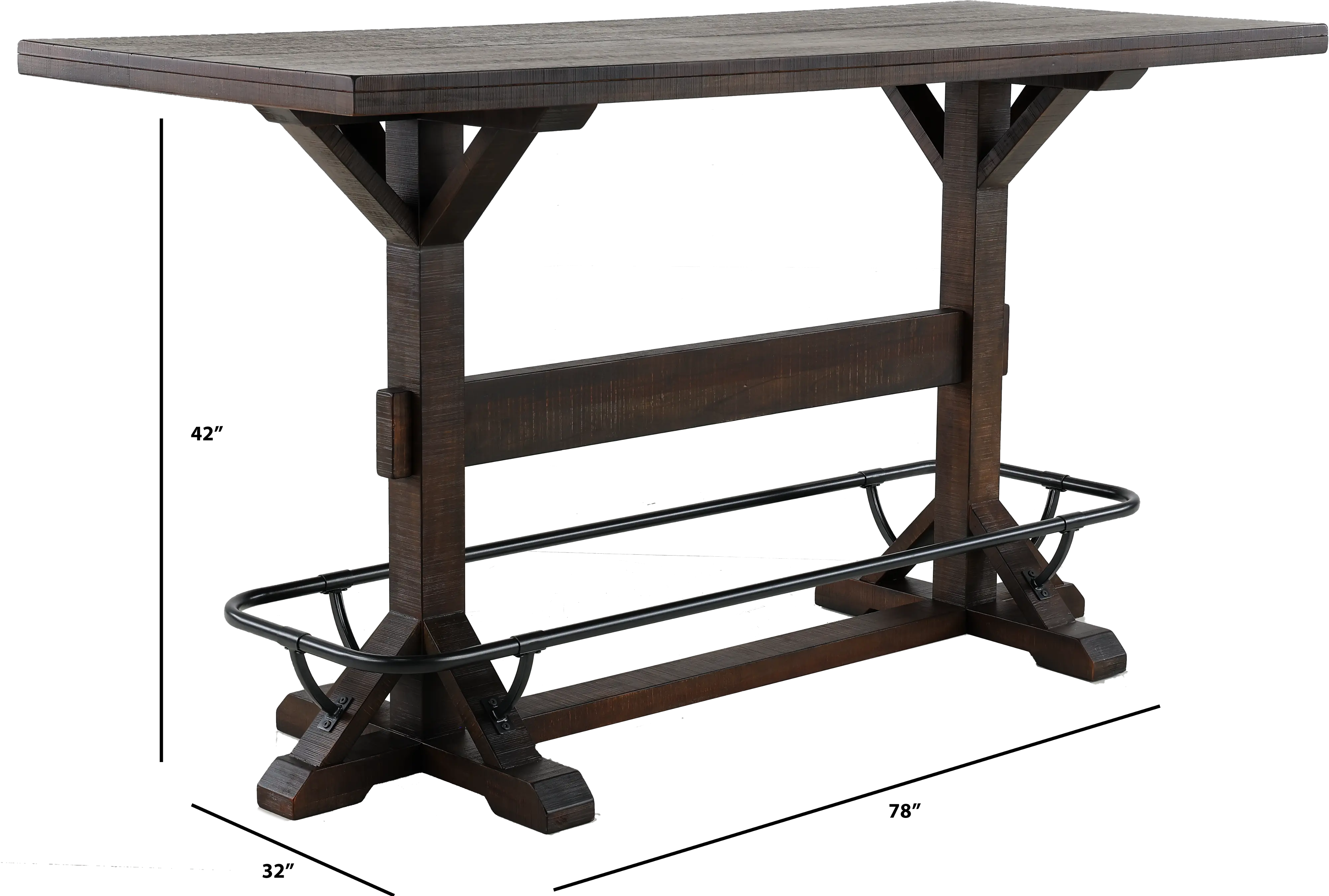 Homestead Dark Brown Pub Table-3