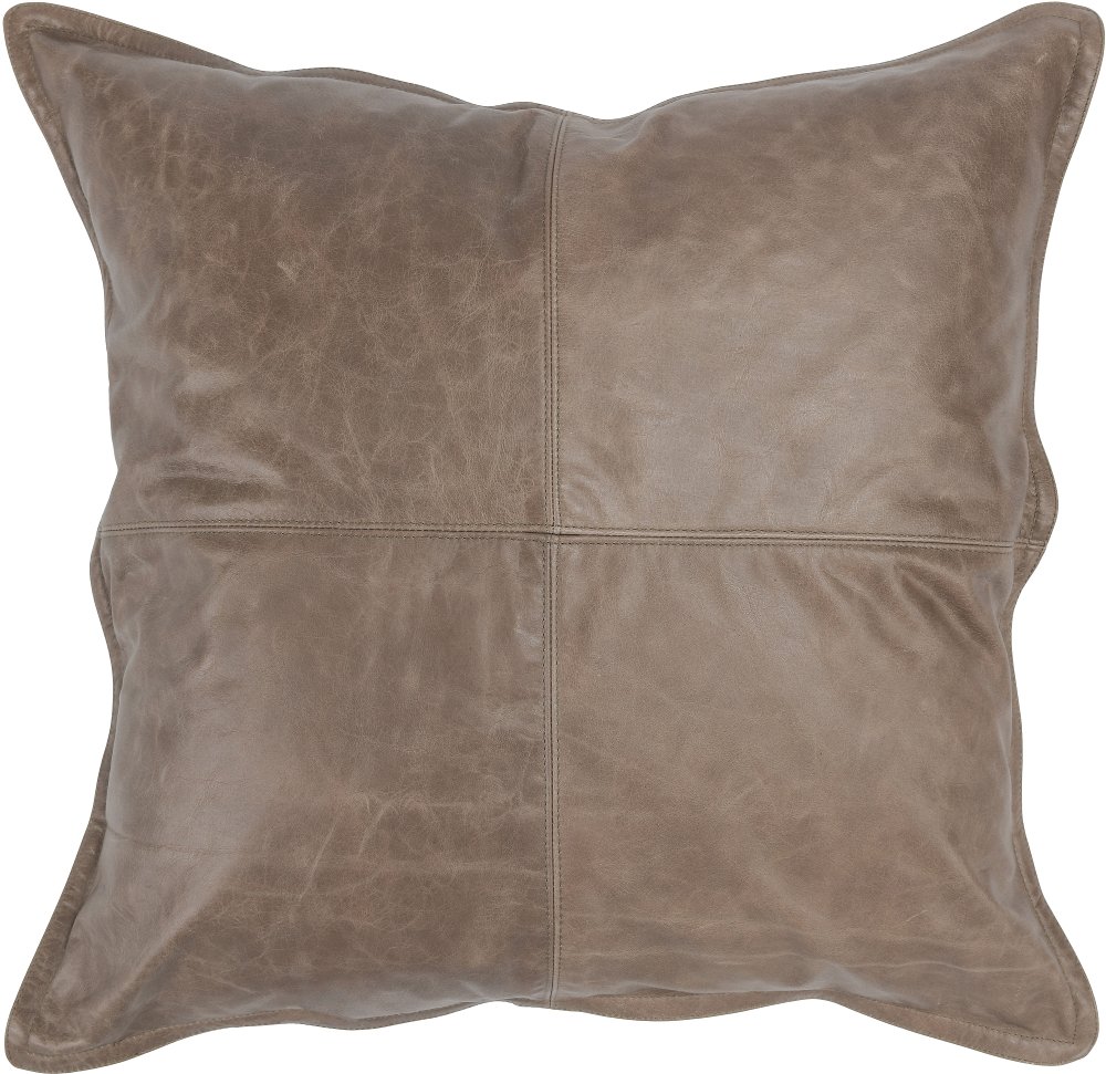 Leather Sandstorm Taupe Pillow