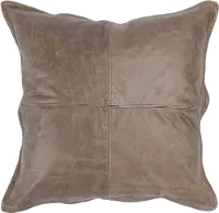 Leather Sandstorm Taupe Pillow
