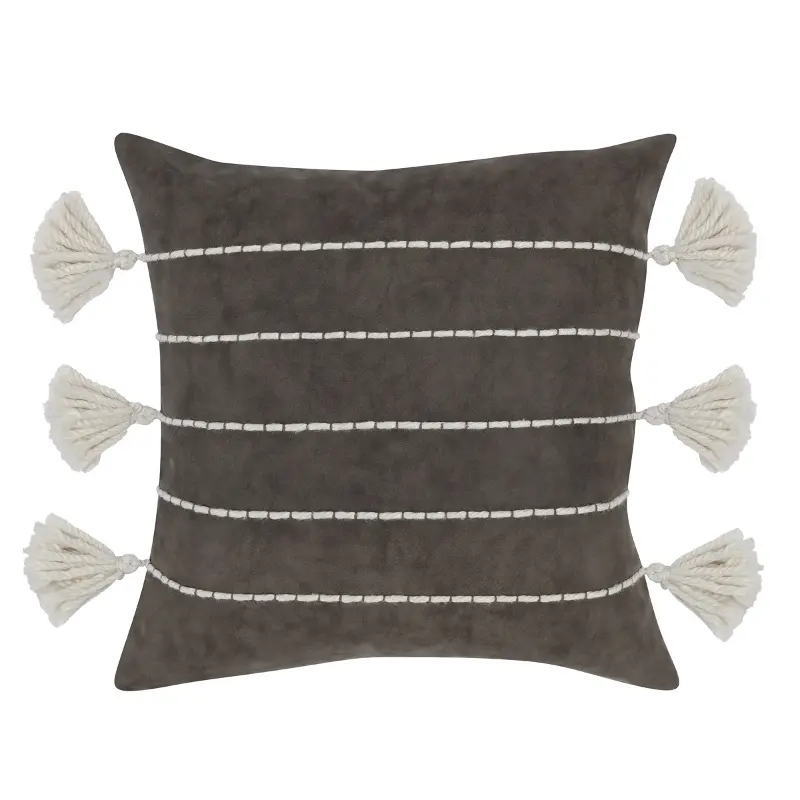 Ezekiel Brown Vegan Leather Accent Pillow