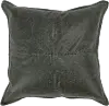 Acre Forest Green Leather Throw Pillow