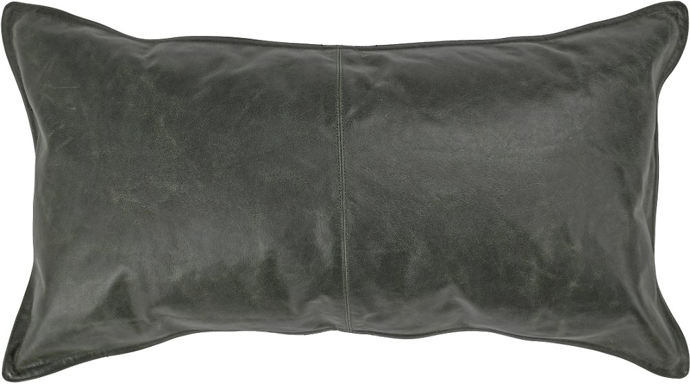 Leather Acre Forest Green Throw Pillow