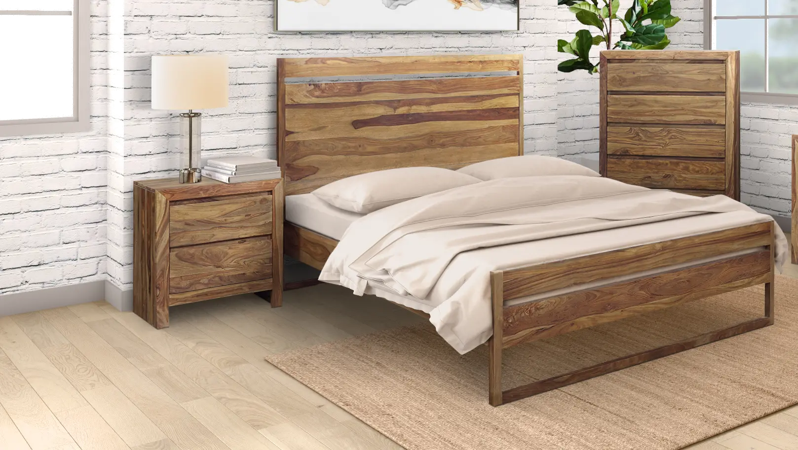 Hidden Haven Natural Queen Bed-2